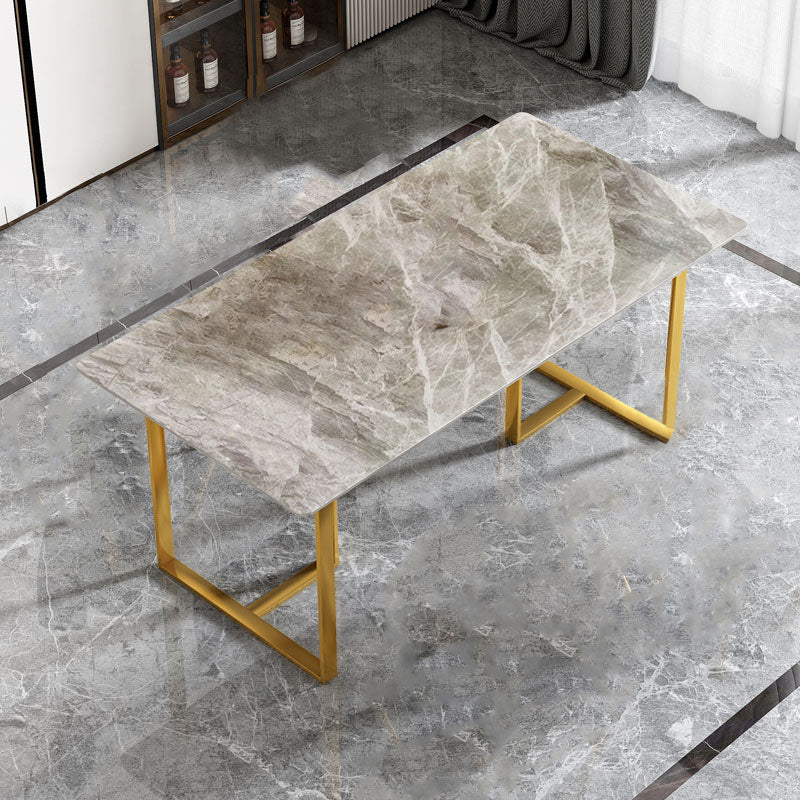 1/4/5 Pieces Luxury Rectangle Dining Set Sintered Stone Dining Table with Leather Chairs