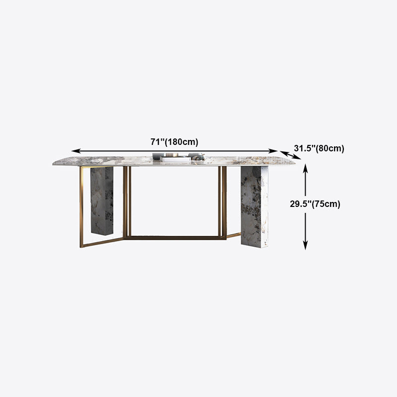 Glam Style 1/4/5/6/7 Pieces Dining Set Rectangle Sintered Stone Dining Table Set