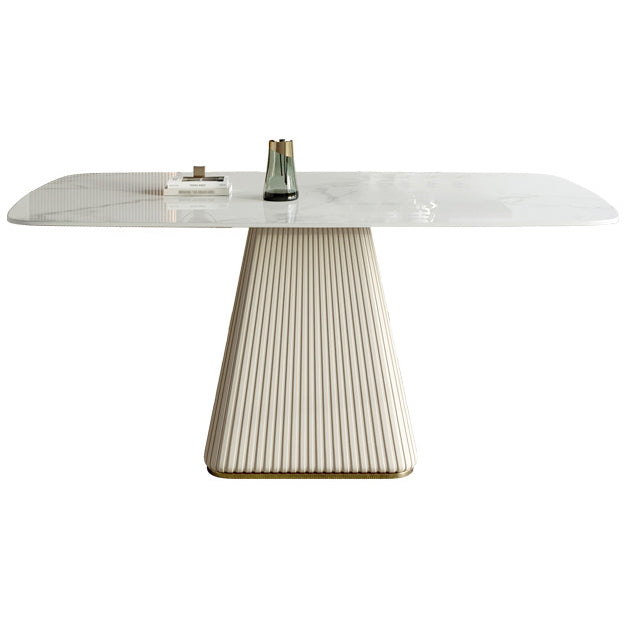 Nordic 1/4/5/6/7 Pieces Furniture Sintered Stone Dining Table Set with Leather Chairs