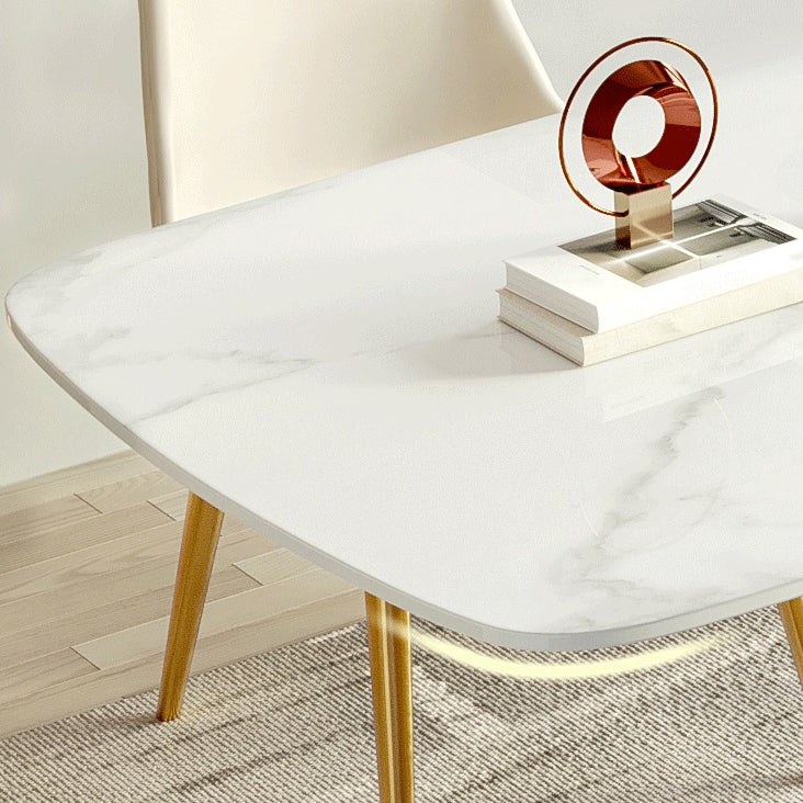 Nordic 1/4/5/6/7 Pieces Furniture Sintered Stone Dining Table Set with Leather Chairs