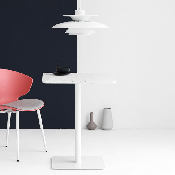 Vierkante voetstuk eettafel Stenen eettafel in industriële stijl voor thuis