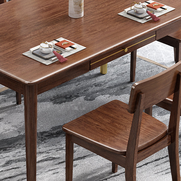 Luxe walnoottafel voor restaurant rechthoek houten eettafel met 4 poten