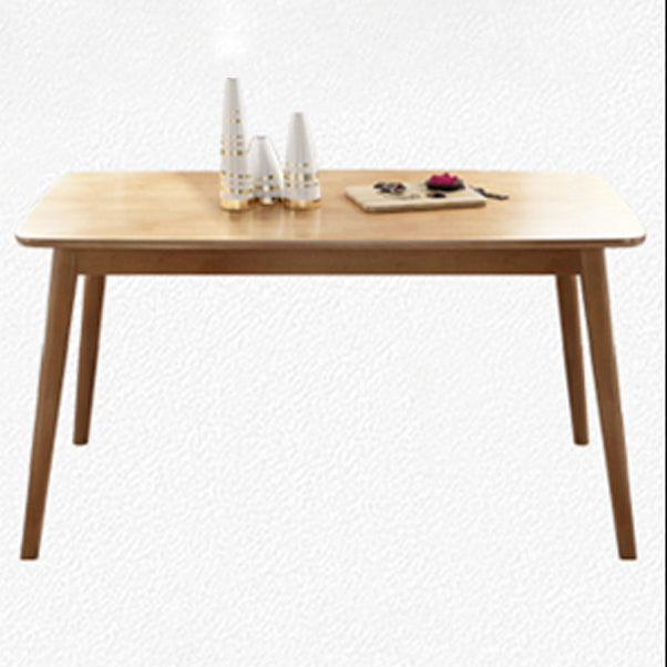 Modern Rubber Wood Table for Restaurant Rectangle Dining Table with 4 Legs
