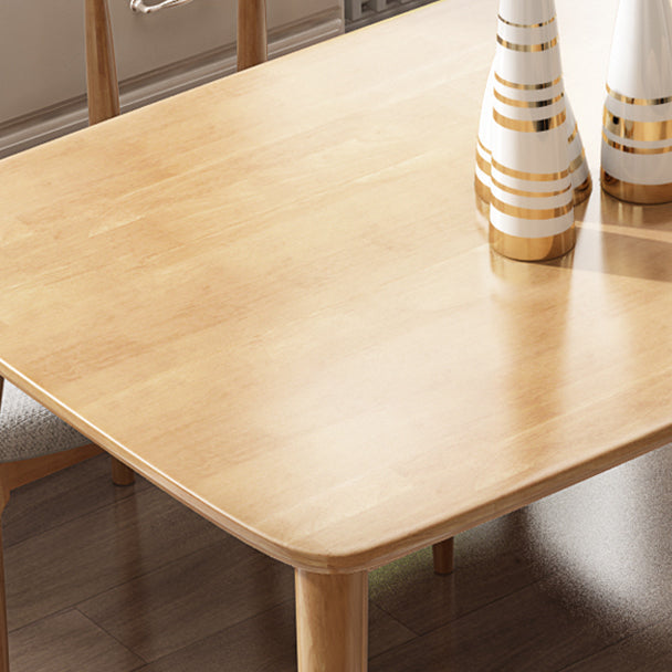 Modern Rubber Wood Table for Restaurant Rectangle Dining Table with 4 Legs