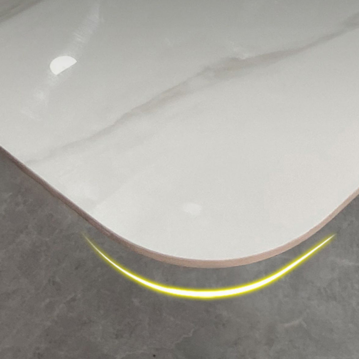 Modern Dining Table White Rectangle Table with 4 Legs for Dining Room