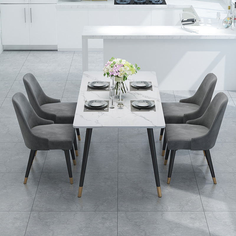 Mesa de piedra de 4 pies Rectangle Matte Mesa de comedor para restaurante para restaurante