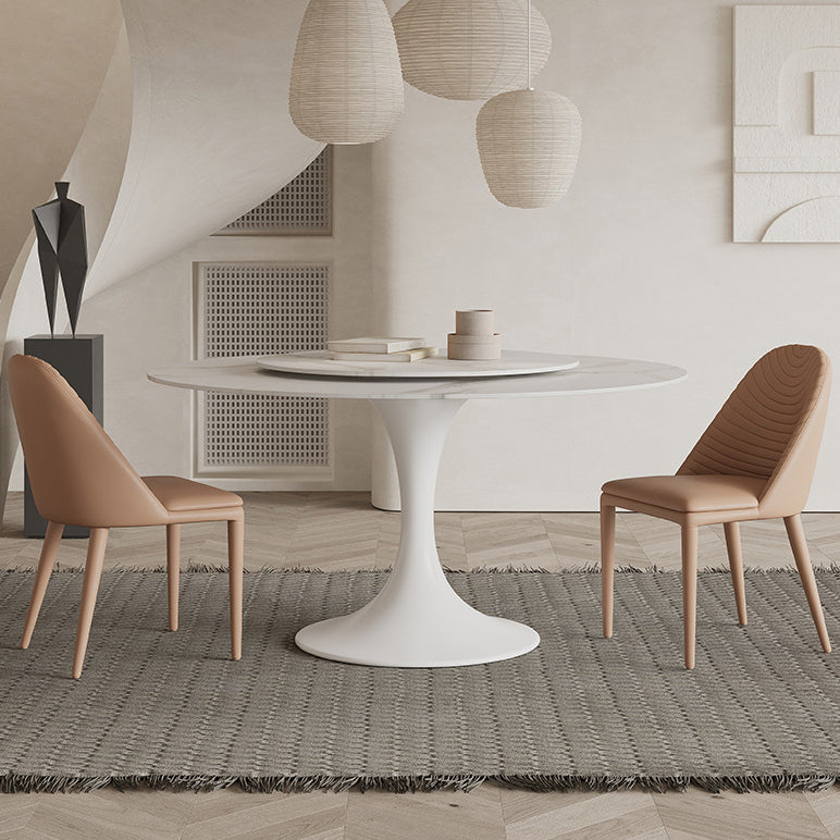 Mesa de comedor de tulipán redonda moderna de acabado mate para el hogar para el hogar