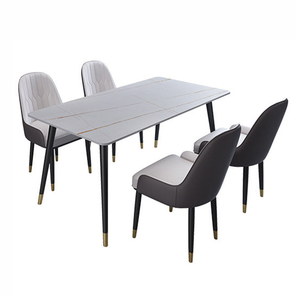 Mesa de comedor de comedor de piedra moderna de acabado mate