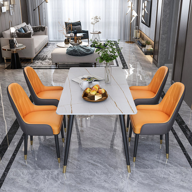 Mesa de comedor de comedor de piedra moderna de acabado mate