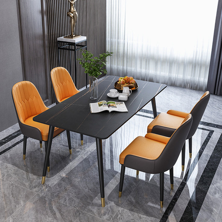 Mesa de comedor de comedor de piedra moderna de acabado mate