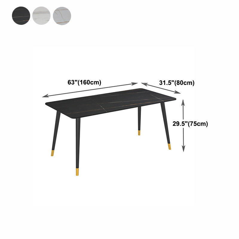 Mesa de comedor de comedor de piedra moderna de acabado mate