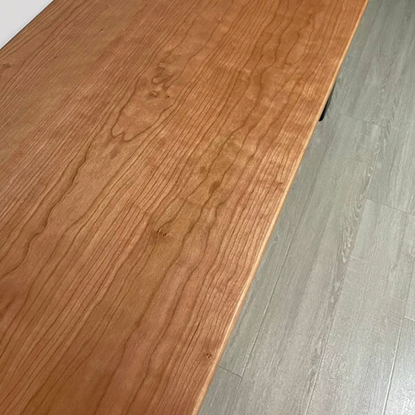 Mesa de restaurante moderna de mesa de madera de pino con base de pedestal doble acrílico
