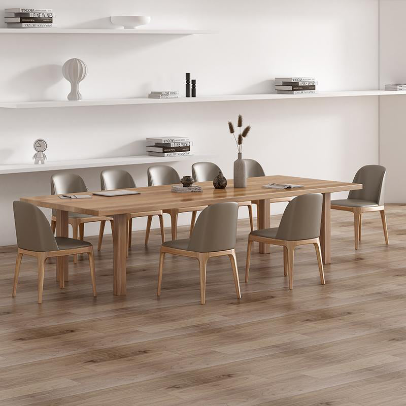 Modern Solid Wood Table for Restaurant Rectangle Brown Dining Table with 4 Legs