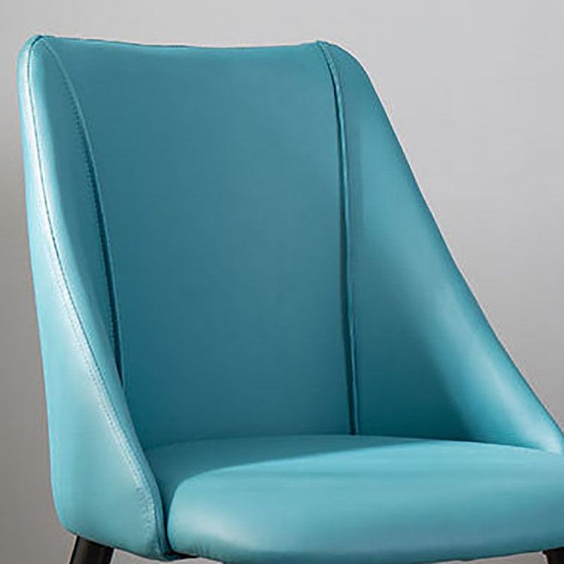 Silla moderna con respaldo sólido, sillas sin brazos con patas de metal para cocina