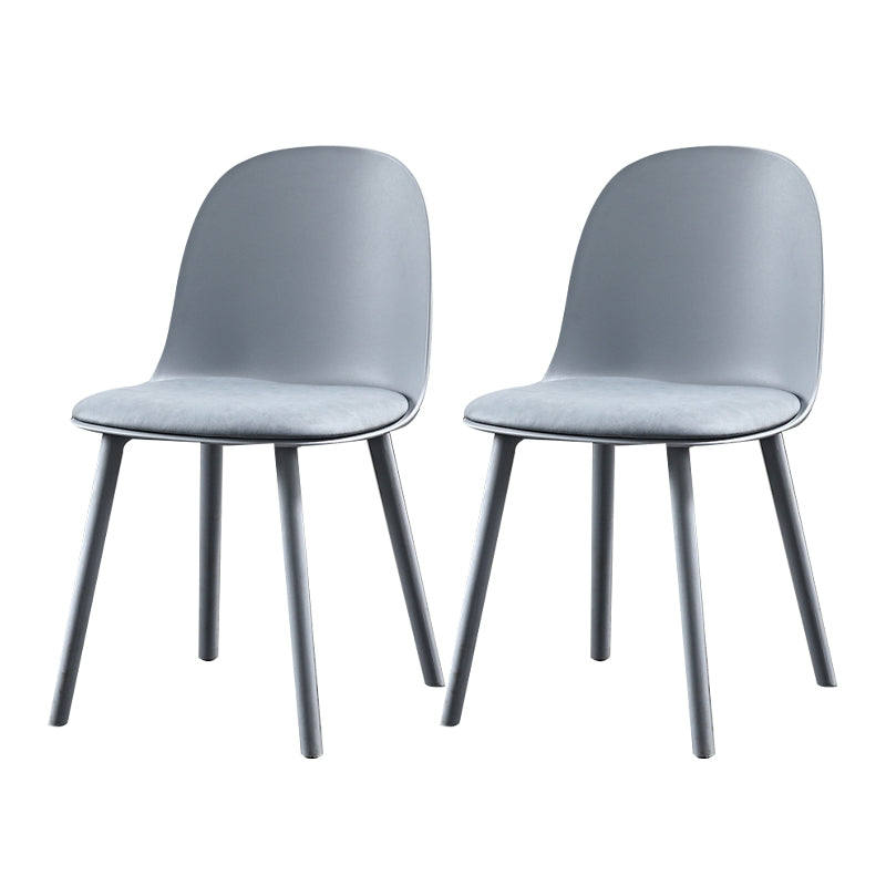 Silla sin brazos de comedor de plástico escandinavo, silla con respaldo sólido para el hogar