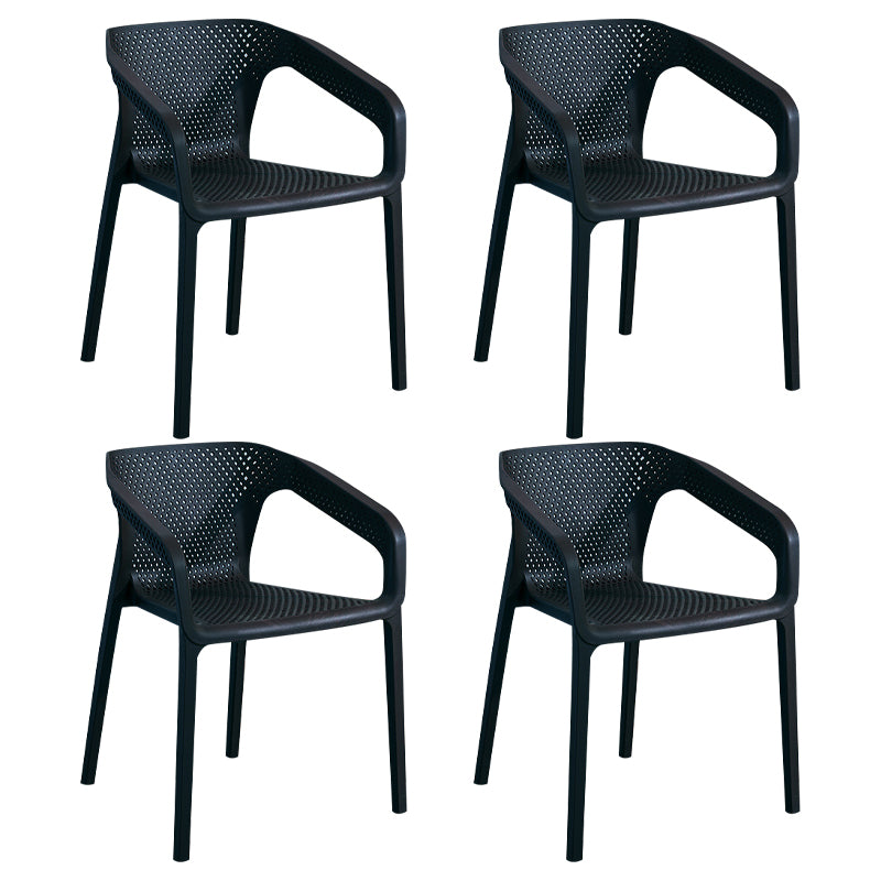 Plastic Scandinavian Dining Kitchen Room Arm Chair Solid Back Chair