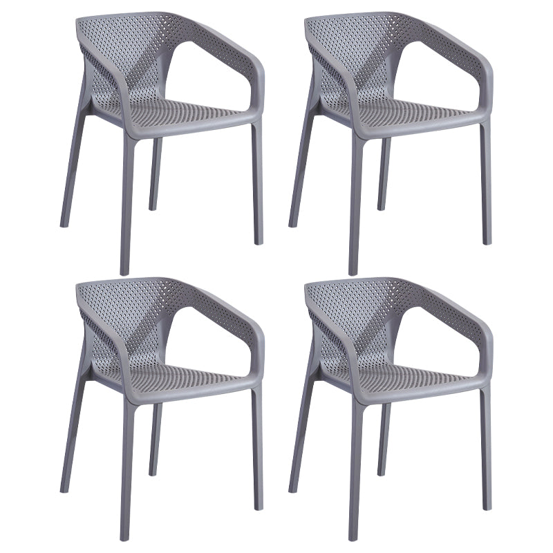 Plastic Scandinavian Dining Kitchen Room Arm Chair Solid Back Chair