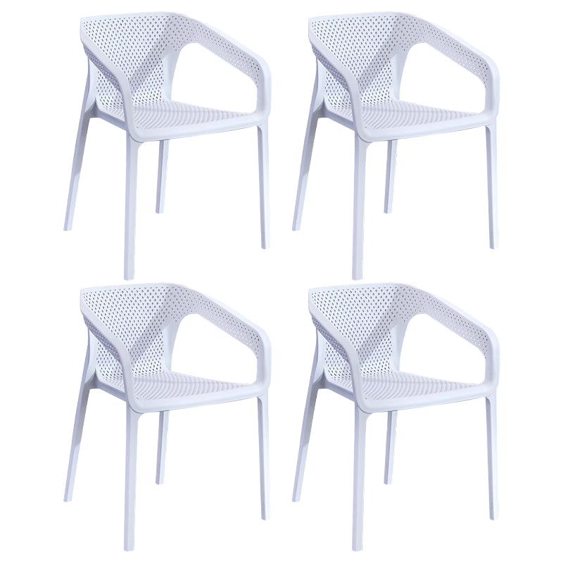 Plastic Scandinavian Dining Kitchen Room Arm Chair Solid Back Chair
