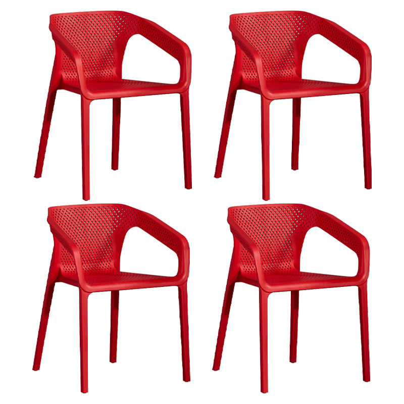 Plastic Scandinavian Dining Kitchen Room Arm Chair Solid Back Chair