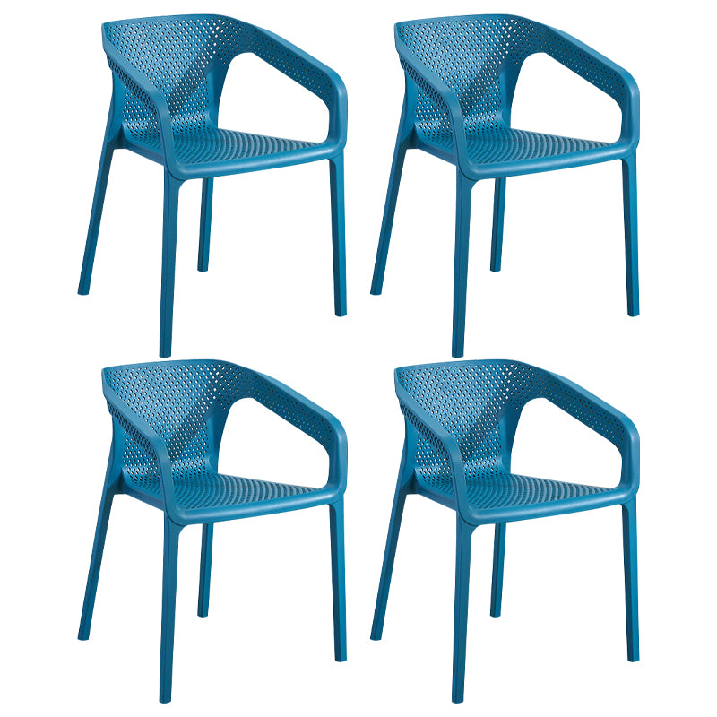 Plastic Scandinavian Dining Kitchen Room Arm Chair Solid Back Chair