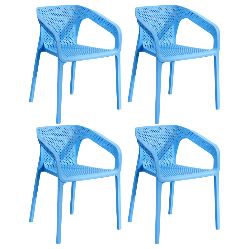 Plastic Scandinavian Dining Kitchen Room Arm Chair Solid Back Chair
