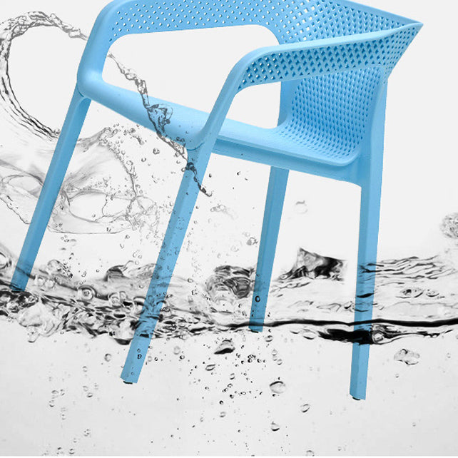 Plastic Scandinavian Dining Kitchen Room Arm Chair Solid Back Chair