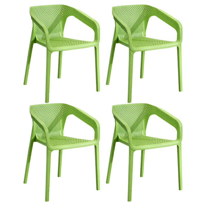 Plastic Scandinavian Dining Kitchen Room Arm Chair Solid Back Chair