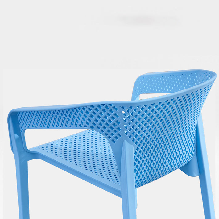 Plastic Scandinavian Dining Kitchen Room Arm Chair Solid Back Chair