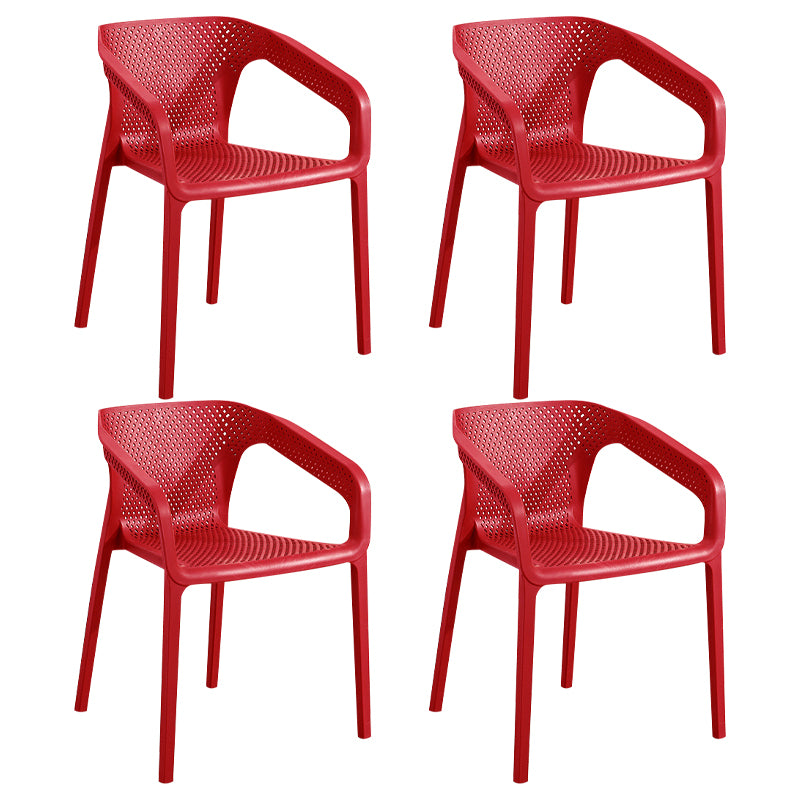 Plastic Scandinavian Dining Kitchen Room Arm Chair Solid Back Chair