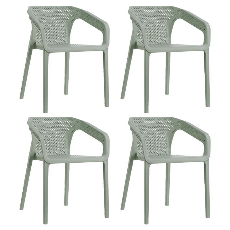 Plastic Scandinavian Dining Kitchen Room Arm Chair Solid Back Chair