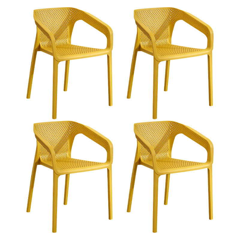 Plastic Scandinavian Dining Kitchen Room Arm Chair Solid Back Chair