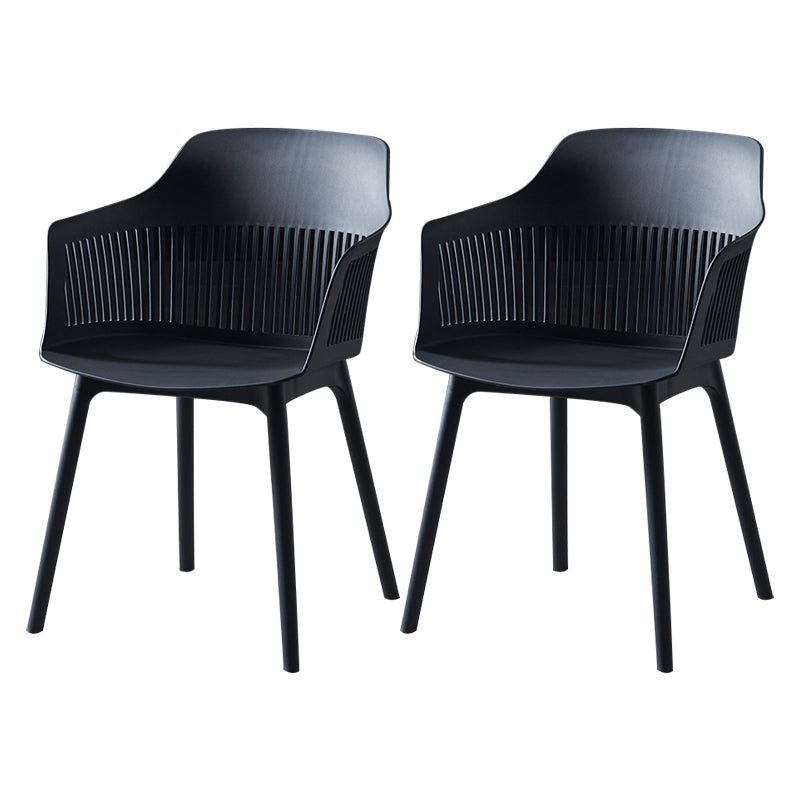 Silla escandinava de plástico para comedor, cocina, sillón con respaldo de listones