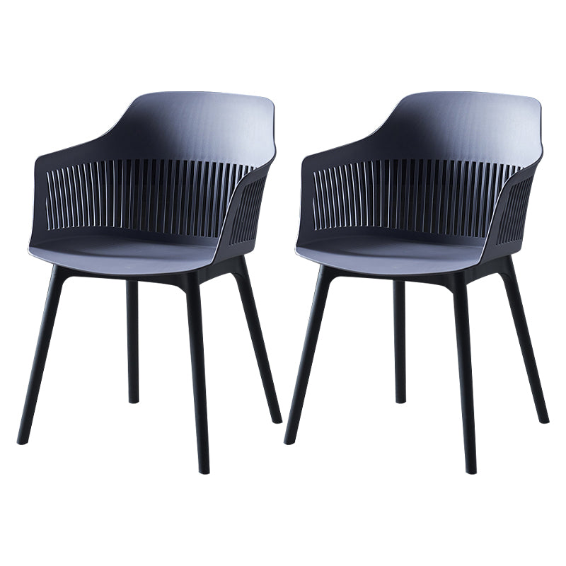 Silla escandinava de plástico para comedor, cocina, sillón con respaldo de listones