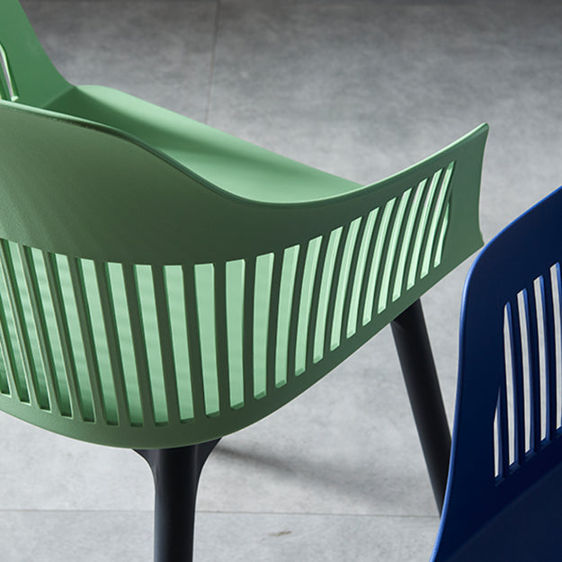 Silla escandinava de plástico para comedor, cocina, sillón con respaldo de listones