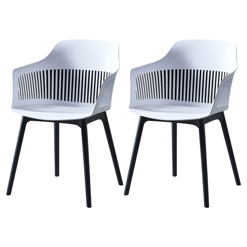 Silla escandinava de plástico para comedor, cocina, sillón con respaldo de listones