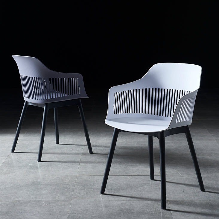 Silla escandinava de plástico para comedor, cocina, sillón con respaldo de listones