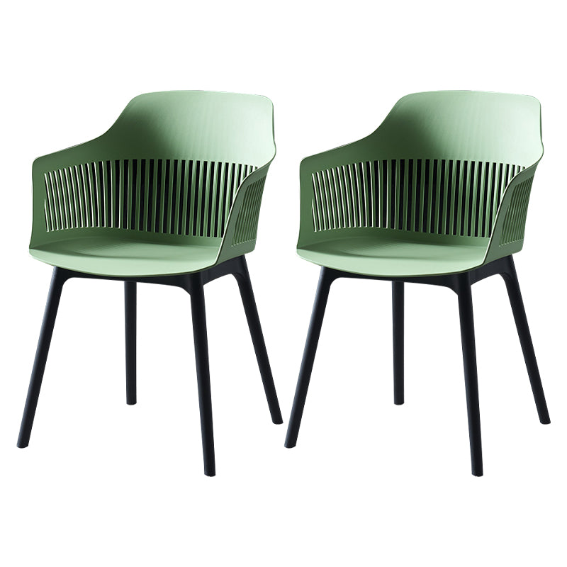 Silla escandinava de plástico para comedor, cocina, sillón con respaldo de listones