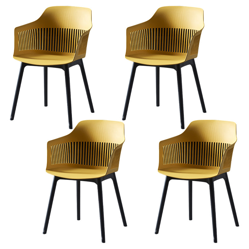 Silla escandinava de plástico para comedor, cocina, sillón con respaldo de listones
