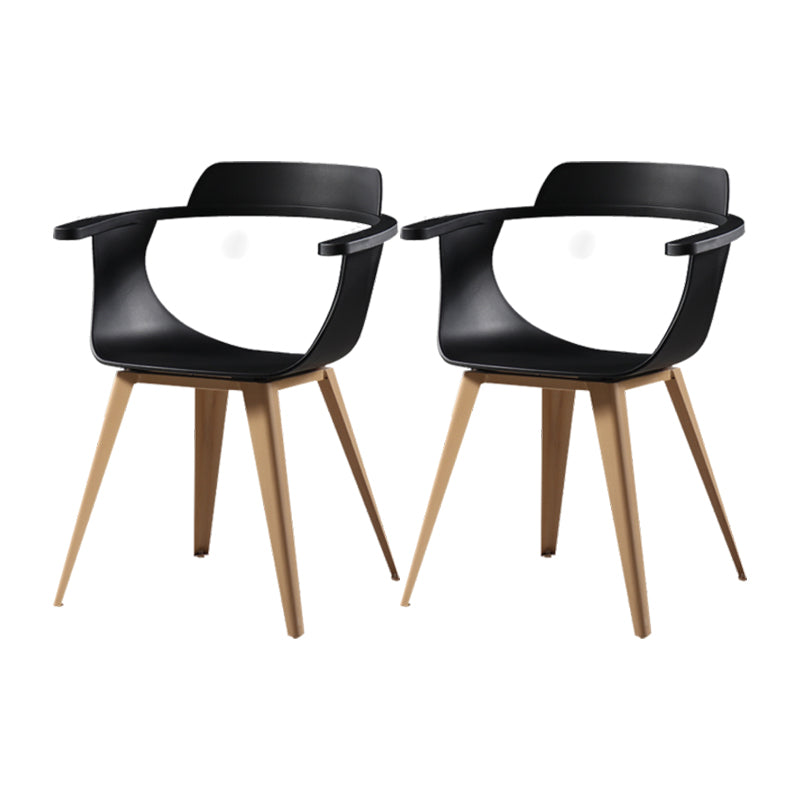 Silla moderna con respaldo abierto, sillones de comedor con patas de metal para cocina