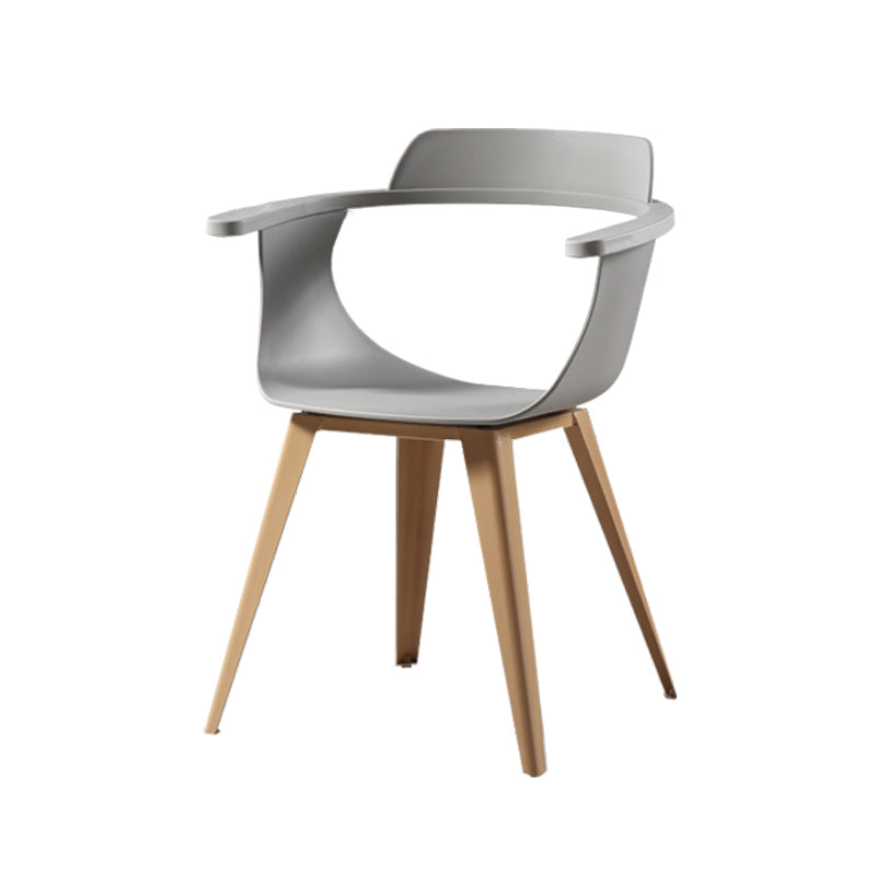 Silla moderna con respaldo abierto, sillones de comedor con patas de metal para cocina