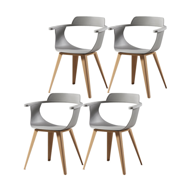 Silla moderna con respaldo abierto, sillones de comedor con patas de metal para cocina