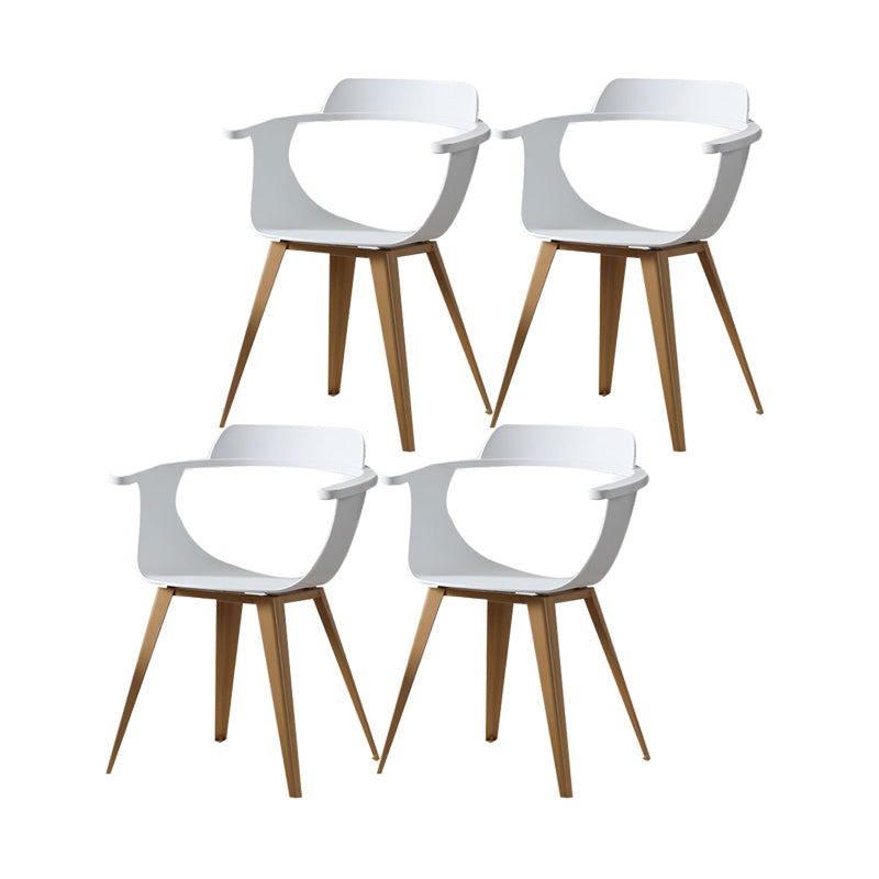 Silla moderna con respaldo abierto, sillones de comedor con patas de metal para cocina