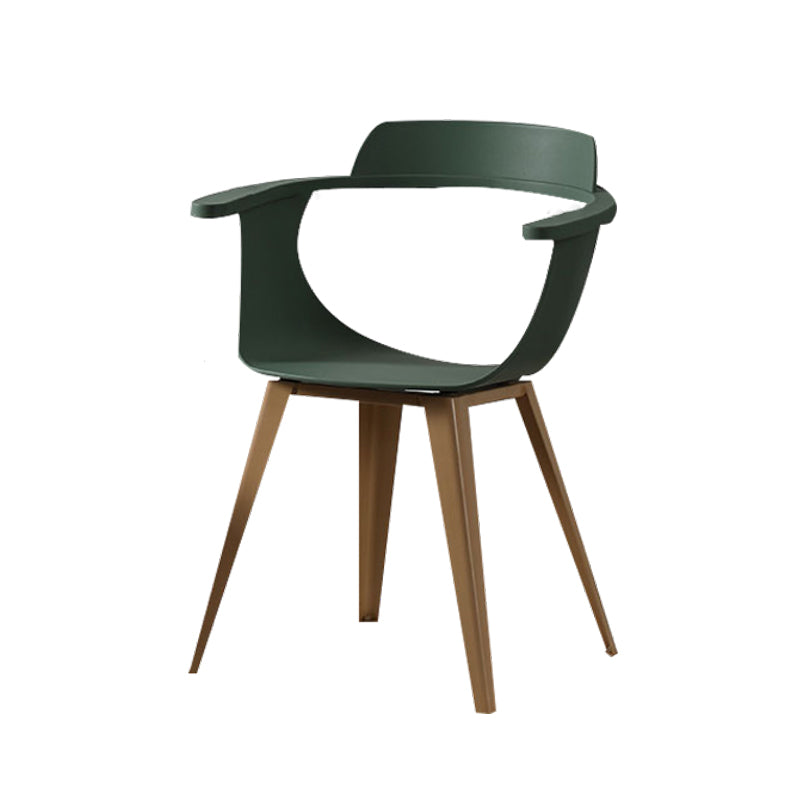 Silla moderna con respaldo abierto, sillones de comedor con patas de metal para cocina