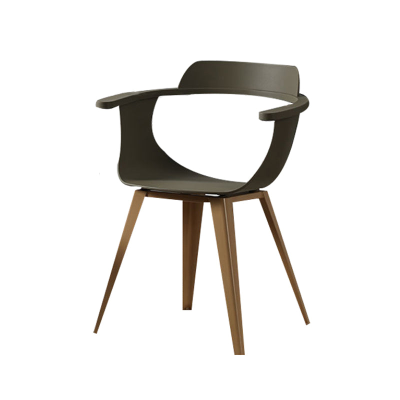 Silla moderna con respaldo abierto, sillones de comedor con patas de metal para cocina
