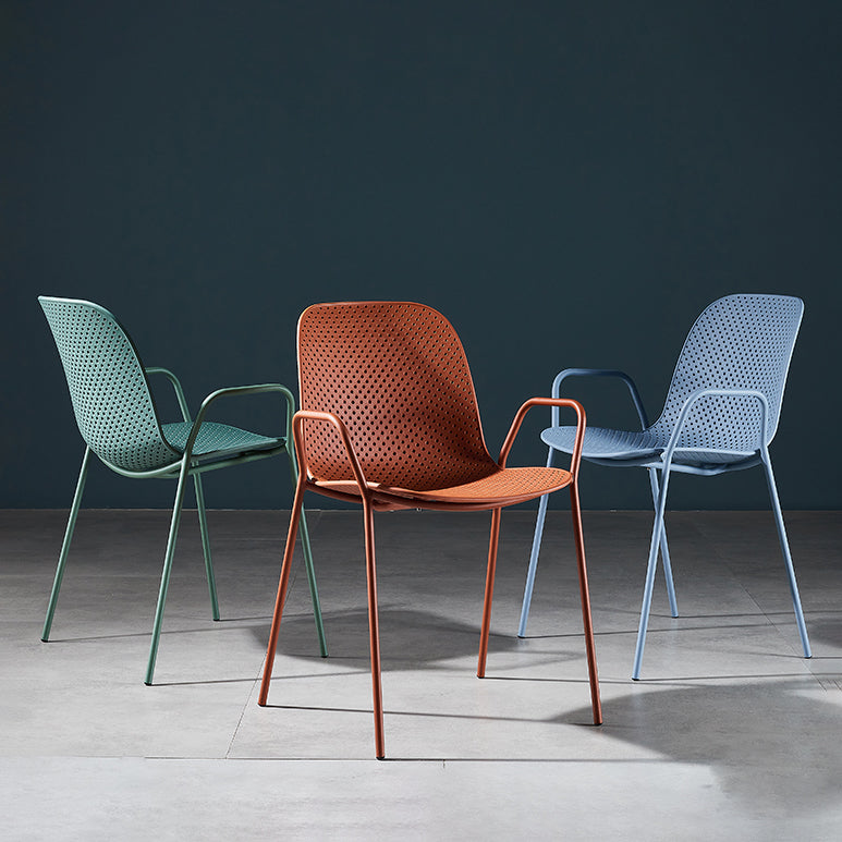 Silla de estilo moderno sillones de comedor con patas de metal para cocina