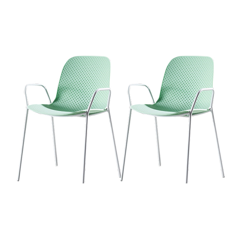 Silla de estilo moderno sillones de comedor con patas de metal para cocina