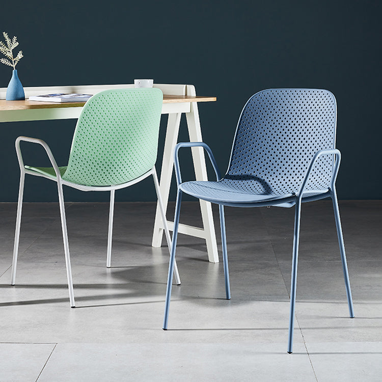 Silla de estilo moderno sillones de comedor con patas de metal para cocina