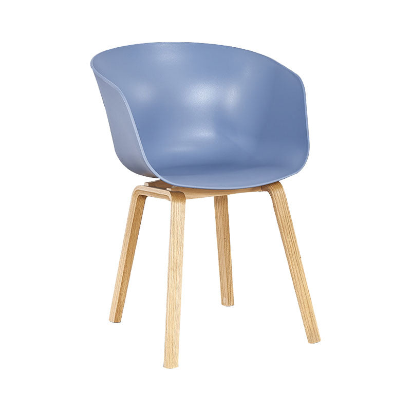 Moderne melktheewinkel vaste achterstoel plastic matte afwerking eetstoel