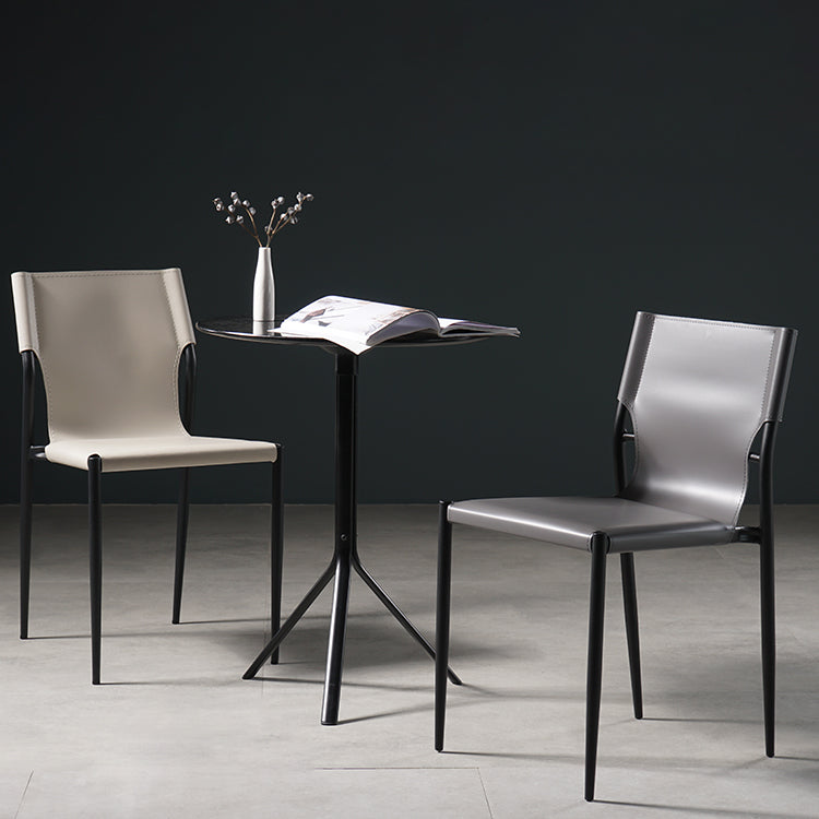 Silla de estilo moderno, sillas sin brazos con patas de metal para cocina