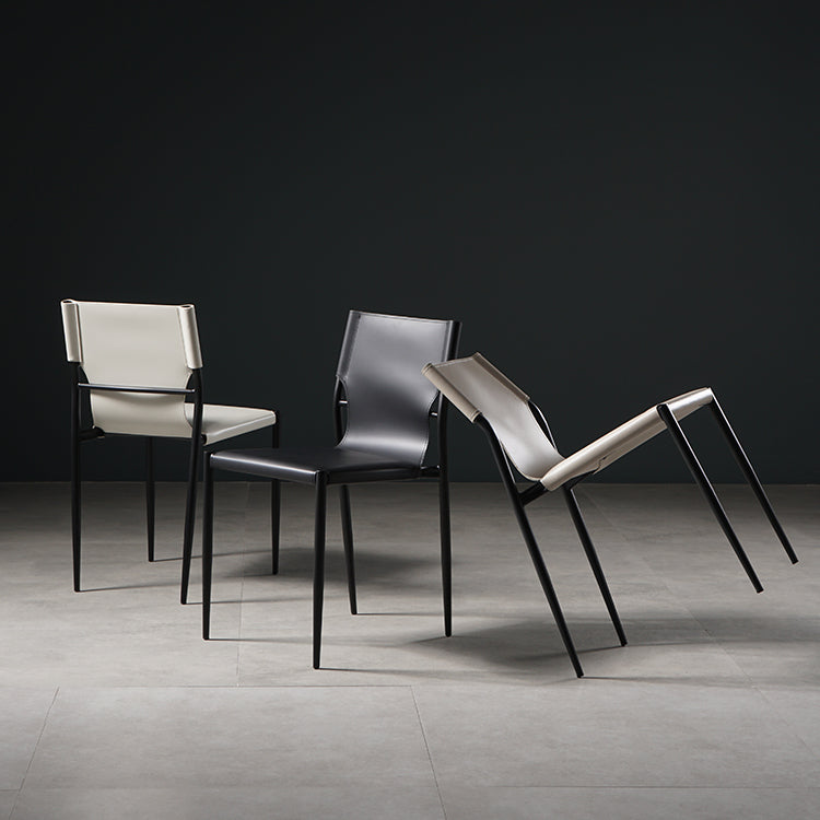 Silla de estilo moderno, sillas sin brazos con patas de metal para cocina